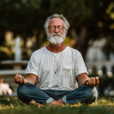 Спокійна атмосфера йога-студії з літніми учасниками